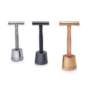 Metalen scheermes - safety razor - met standaard