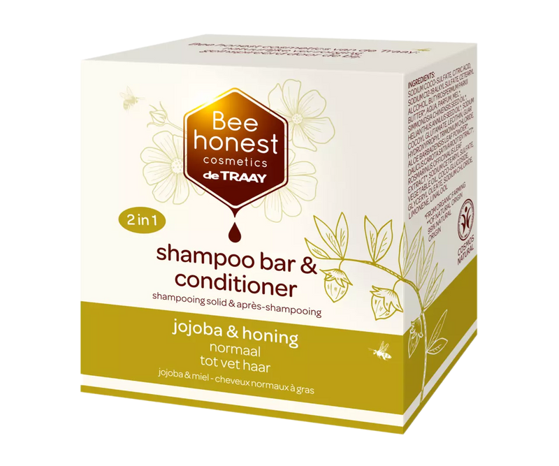 Shampoobar & Conditioner jojoba & honing - normaal tot vet haar - 80 gr