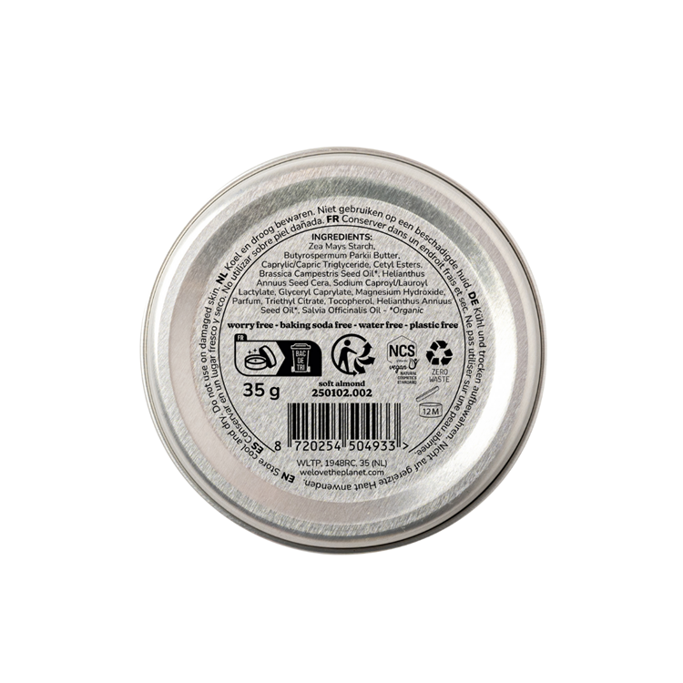 Deodorant - Soft Almond - Sensitive & Vegan - 35 gram