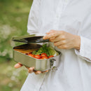 Lunchbox RVS - lekvrij - met verdeler & siliconen ring - 800 ml