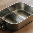 Lunchbox RVS - lekvrij - met verdeler & siliconen ring - 1200 ml