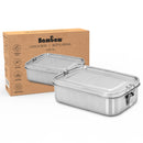 Lunchbox RVS - lekvrij - met verdeler & siliconen ring - 1200 ml