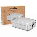 Lunchbox RVS - lekvrij - met verdeler & siliconen ring - 1400 ml