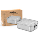 Lunchbox RVS - lekvrij - met verdeler & siliconen ring - 800 ml