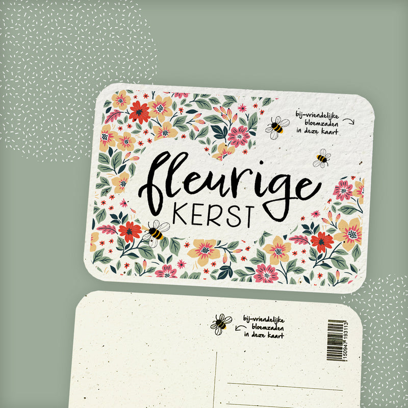 Kerstkaart - Fleurige kerst