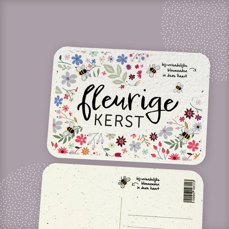 Kerstkaart - Fleurige kerst