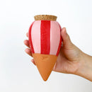 PRE ORDER - Waterdruppelaar - olla - roze en rood gestreept - 250 ml