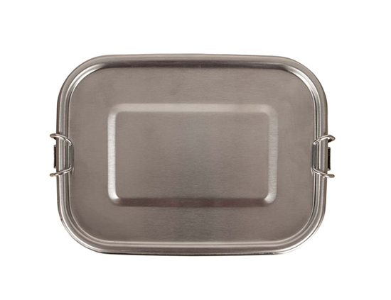Lunchbox RVS - met verdeler en siliconen ring