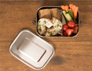 Lunchbox RVS - met verdeler en siliconen ring - 800 ml