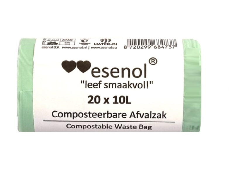Composteerbare afvalzakken - rol van 20 stuks - 10 Liter