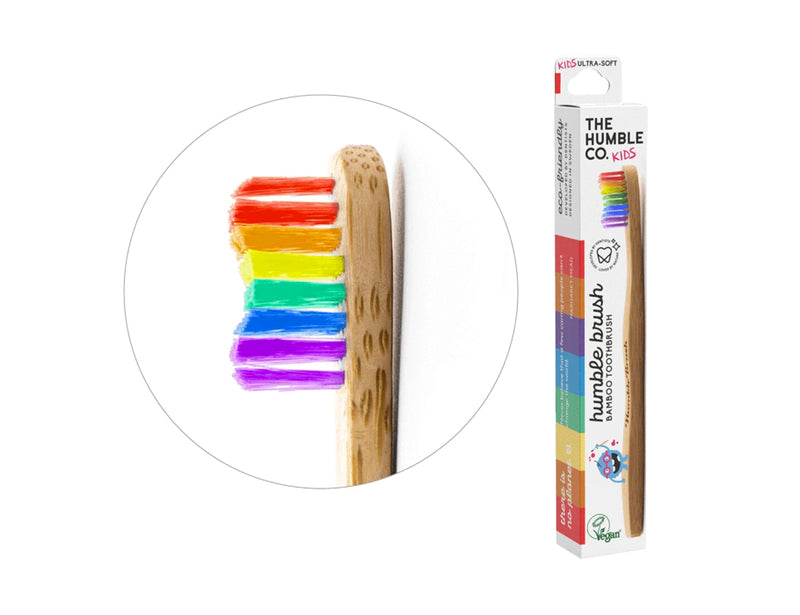 Kindertandenborstel bamboe - regenboog
