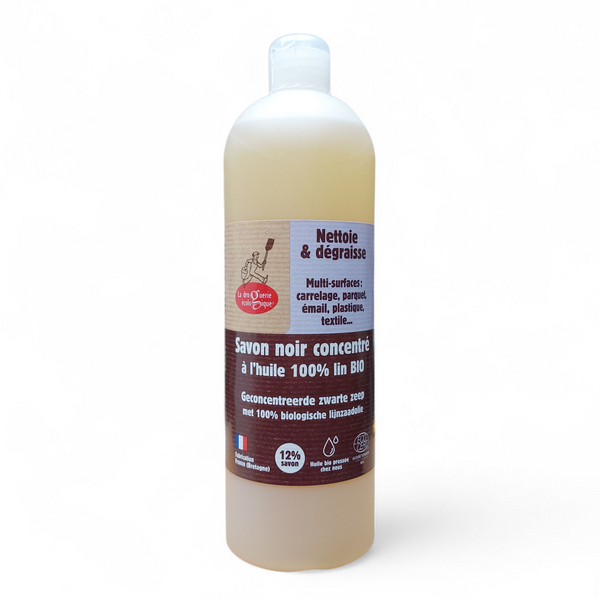 Vloeibare zwarte zeep - Biologisch - Lijnzaadolie - 1 liter