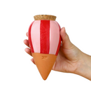 Waterdruppelaar - olla - roze en rood gestreept - 250 ml