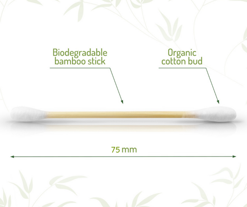 Wattenstaafjes van bamboe en biologisch katoen