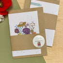 Bloeikaart - dubbel - Flowers in vase