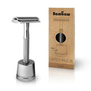 Metalen scheermes - safety razor - met standaard